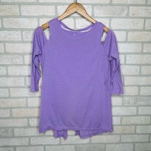 Light Purple Calvin Klein Cold Shoulder Open Back Perfomace Top